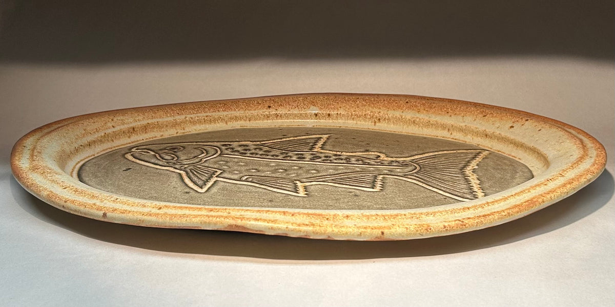 Stoneware Fish Platter - Oval Serving Platter