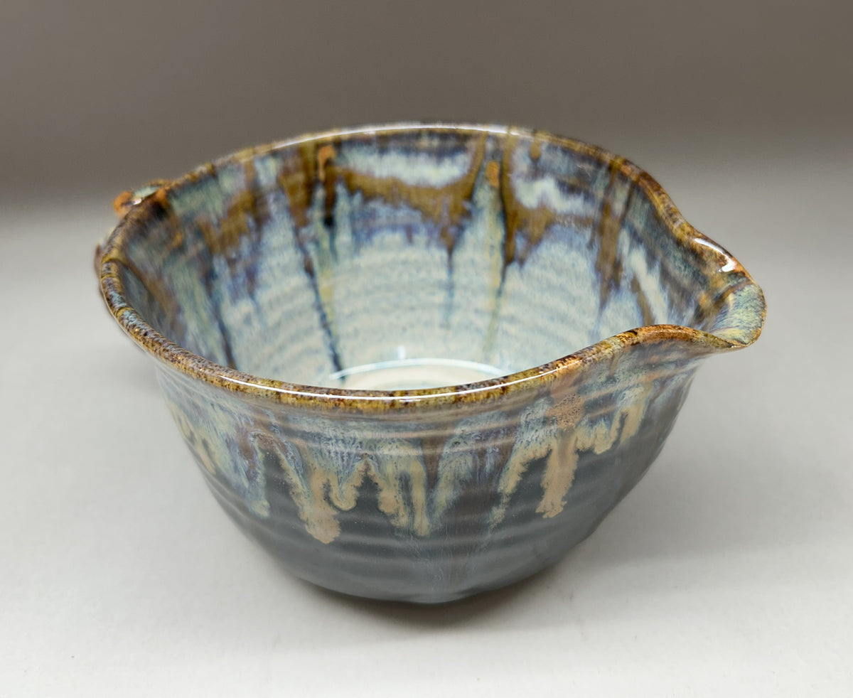 Handmade Pottery Batter Bowl with Whisk – Rustic Ceramic Mixing Bowl for Baking