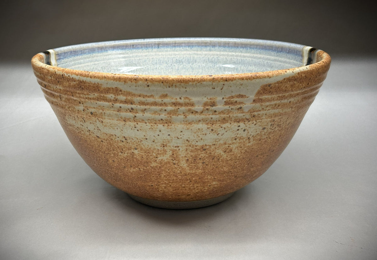 Snowy Mountain Glaze Large Pottery Mixing Bowl – Handcrafted Ceramic Kitchenware