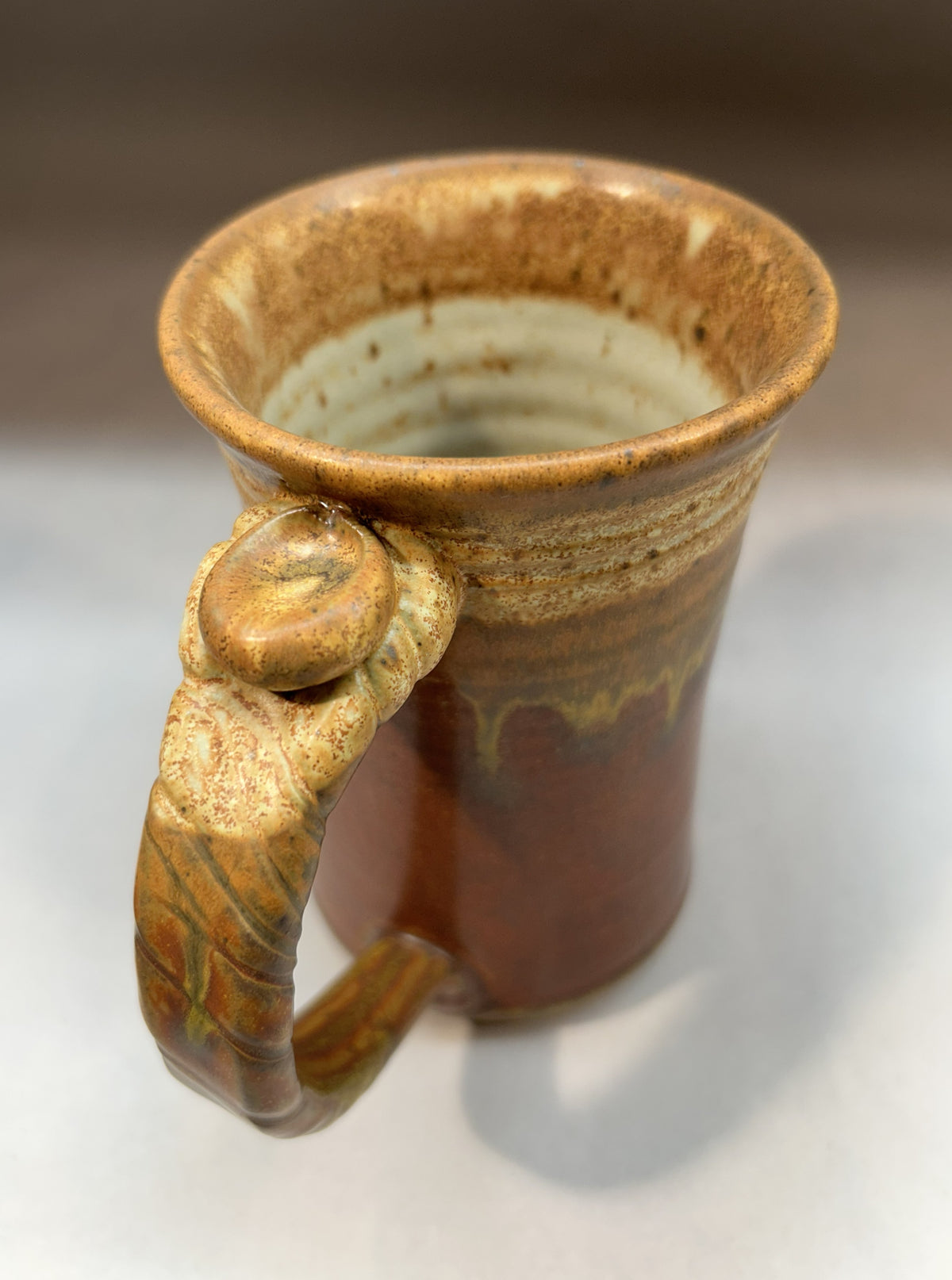 Handmade Pottery Mug with Shanner red Glaze - 20oz