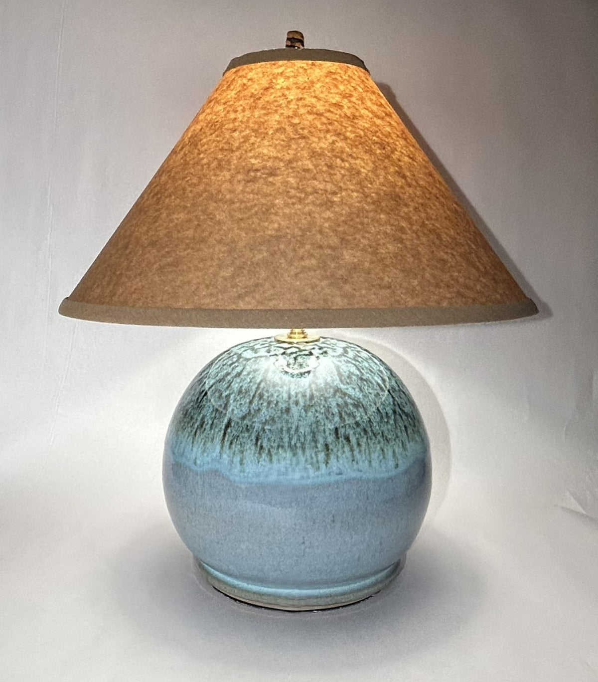 Handmade Pottery Lamp with Natural Ash Glaze – Unique Ceramic Lighting for Home Décor