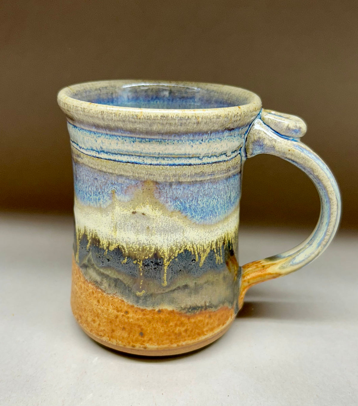 Pottery Mug with Snowy Mountain Glaze