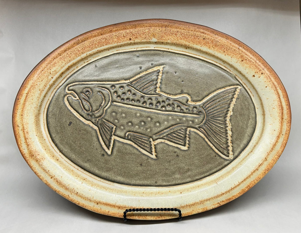 Stoneware Fish Platter - Oval Serving Platter