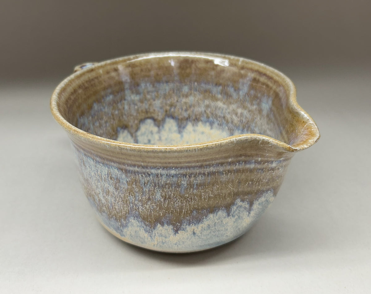 Handmade Pottery Batter Bowl with Whisk – Rustic Ceramic Mixing Bowl for Baking