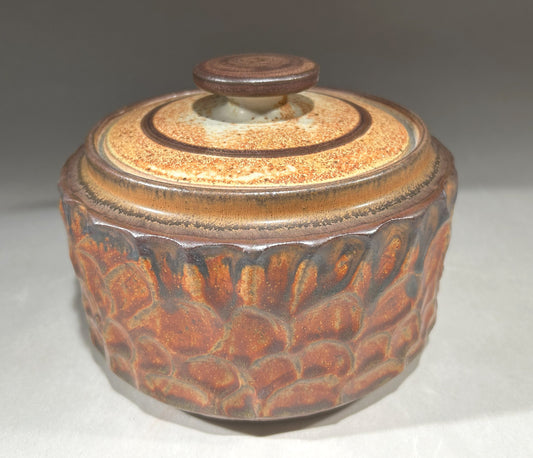 Handmade Pottery Jar with Shanner Red Glaze – Rustic Ceramic Home Decor
