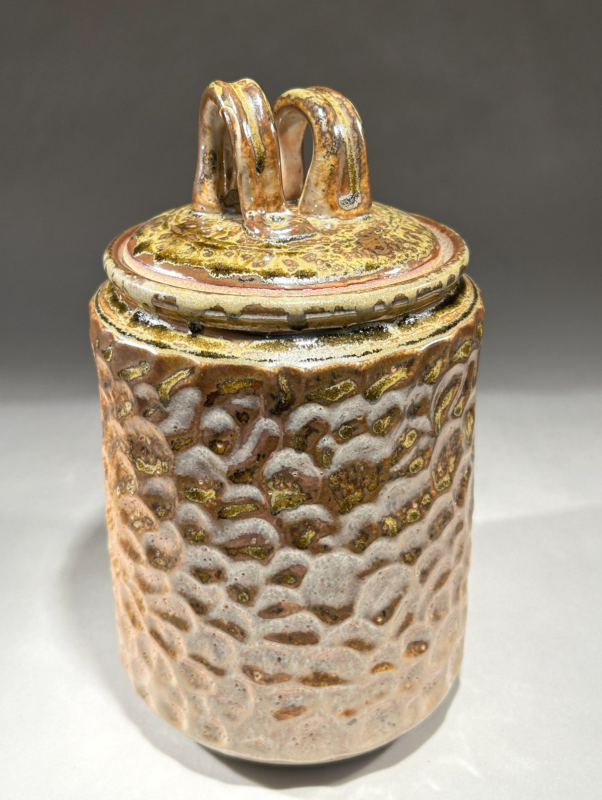 Handmade Pottery Jar with Shino Glaze – Rustic Ceramic Home Décor