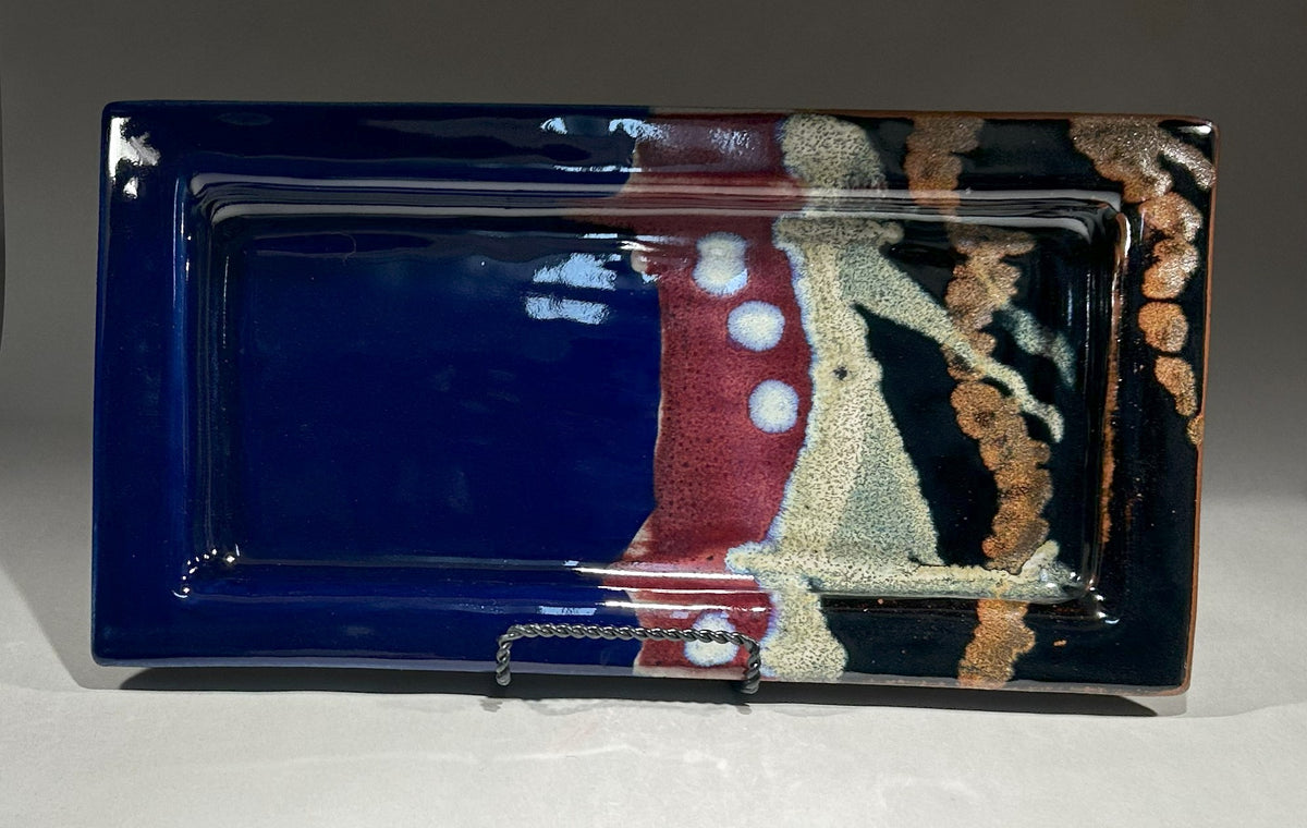 Handmade Rectangle Pottery Platter – Rustic Ceramic Serving Tray for Entertaining and Home Decor