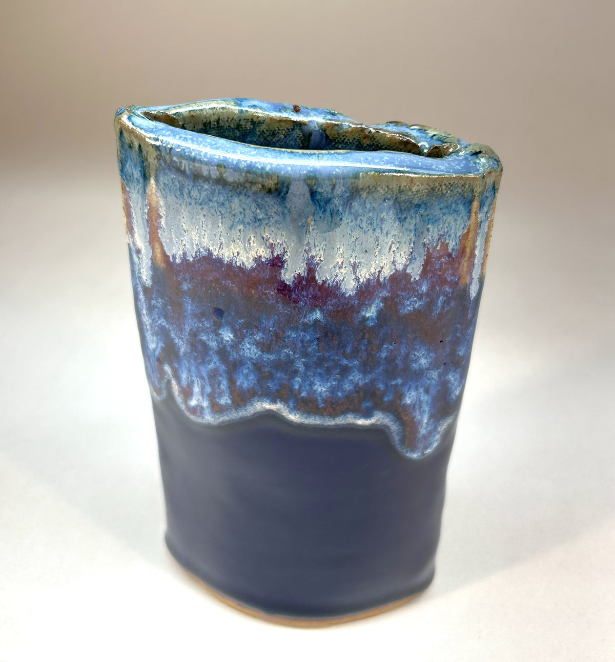 Hand Built Pottery Vase with Cobalt Blue Glaze – Perfect for Any Space