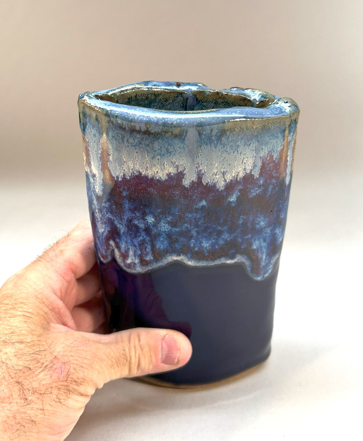 Hand Built Pottery Vase with Cobalt Blue Glaze – Perfect for Any Space