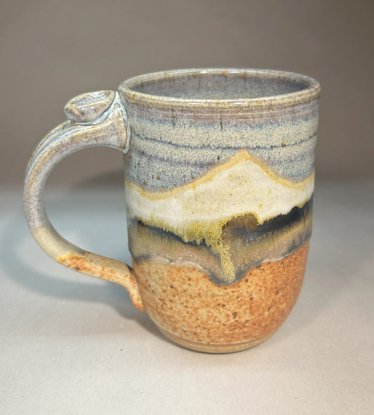 Handmade Pottery Mug with Snowy White Mountain Glaze - Stoneware - Microwavable