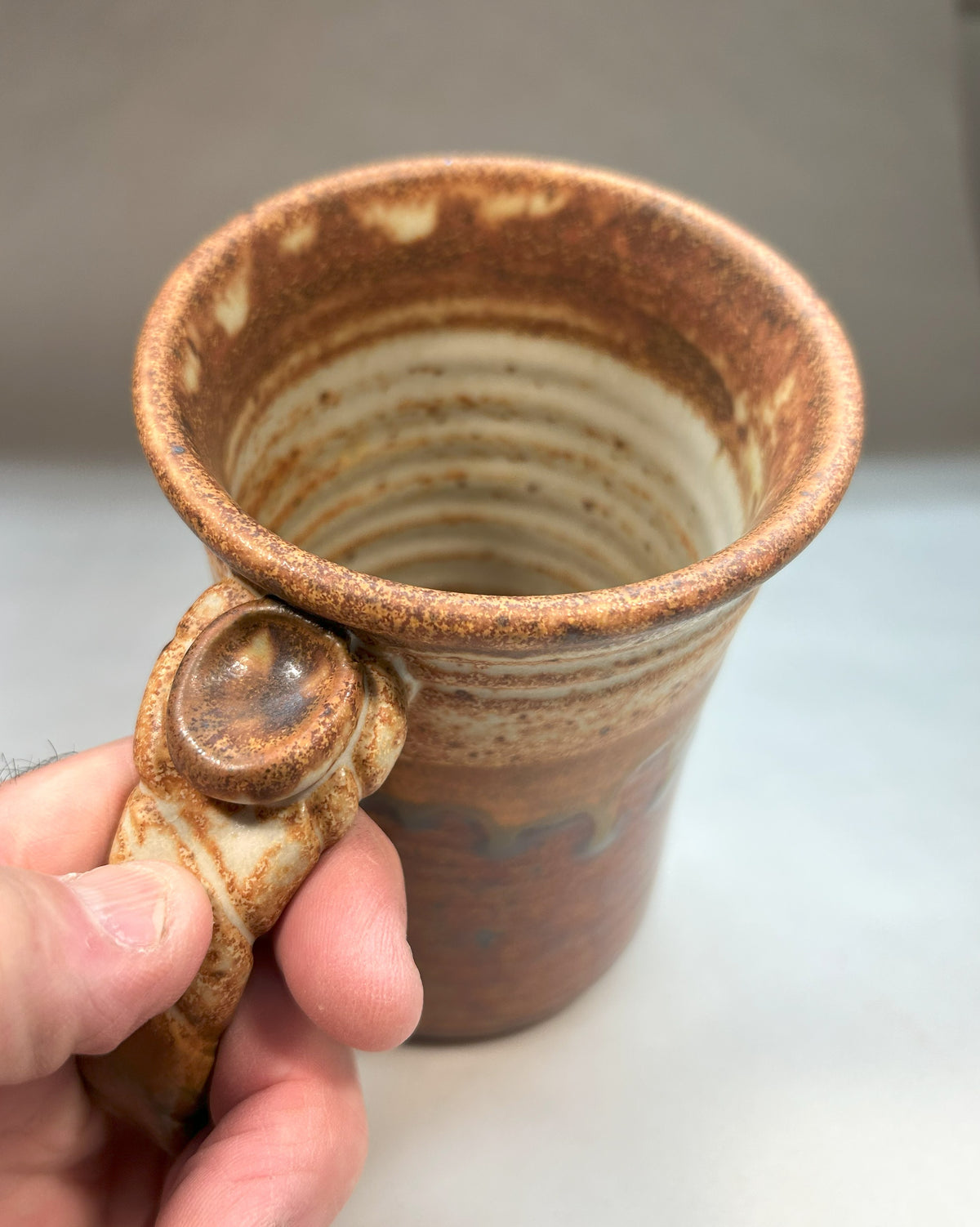 Handmade Pottery Mug with Shaner Red Glaze – Ceramic Coffee Mug