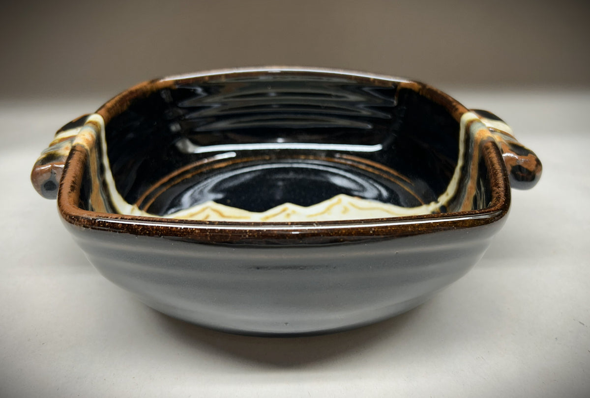 Artisan Small Square Ceramic Baking Dish - Midnight Mountain Glaze