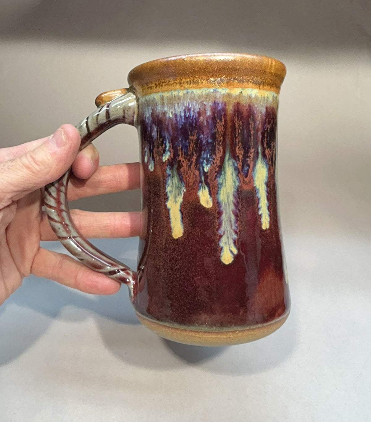 Extra Large Handmade Pottery Mug – Copper Red Glaze