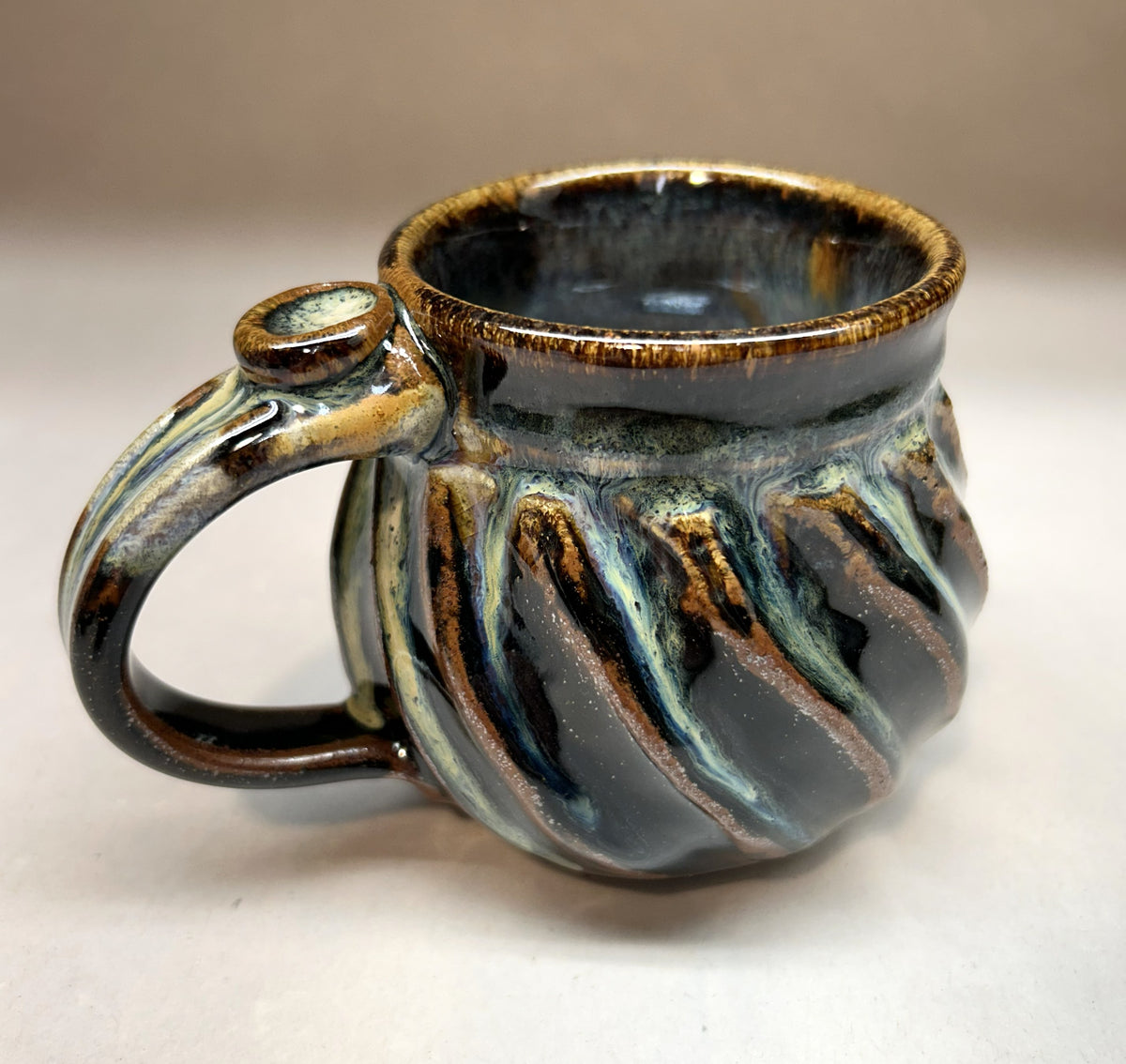 Faceted Handmade Artisan Pottery Mug - Stoneware