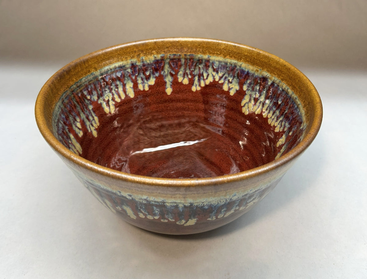 Copper Red Glazed Handmade Pottery Bowl – Perfect for Mixing & Serving