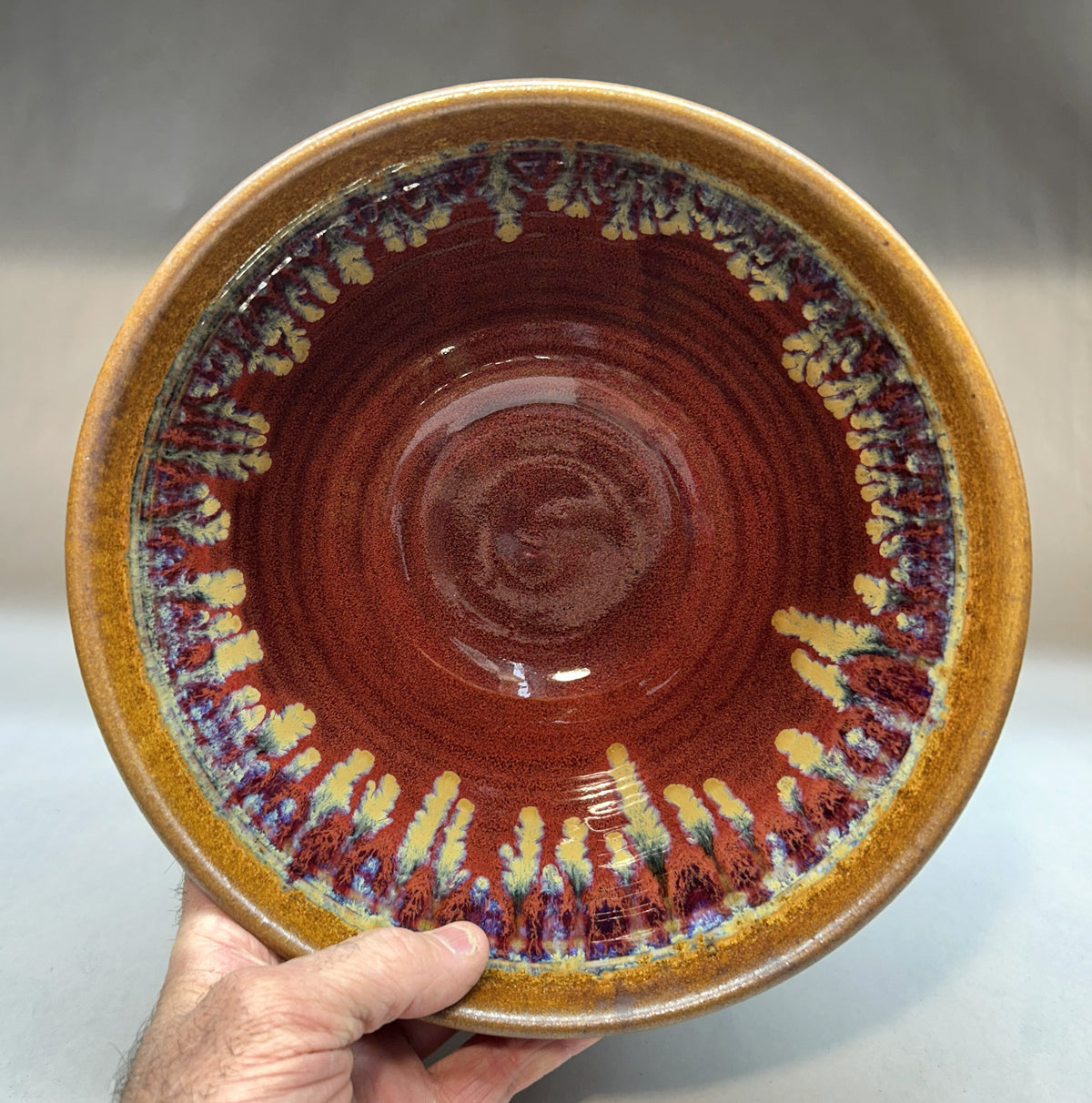 Copper Red Glazed Handmade Pottery Bowl – Perfect for Mixing & Serving