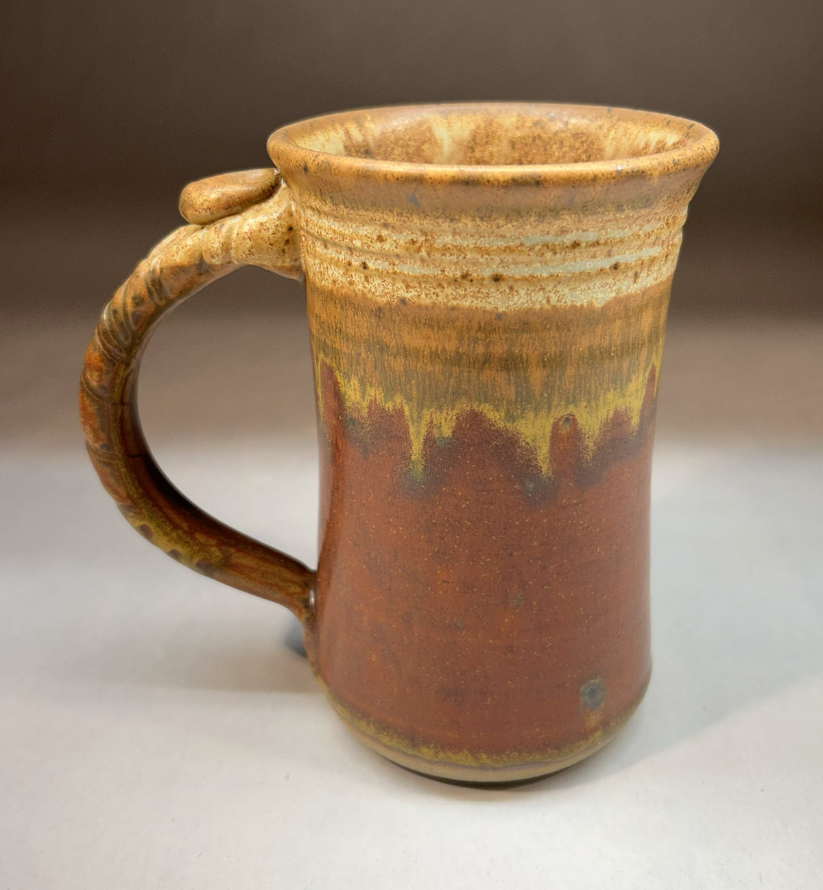 Handmade Pottery Mug with Shanner red Glaze - 20oz