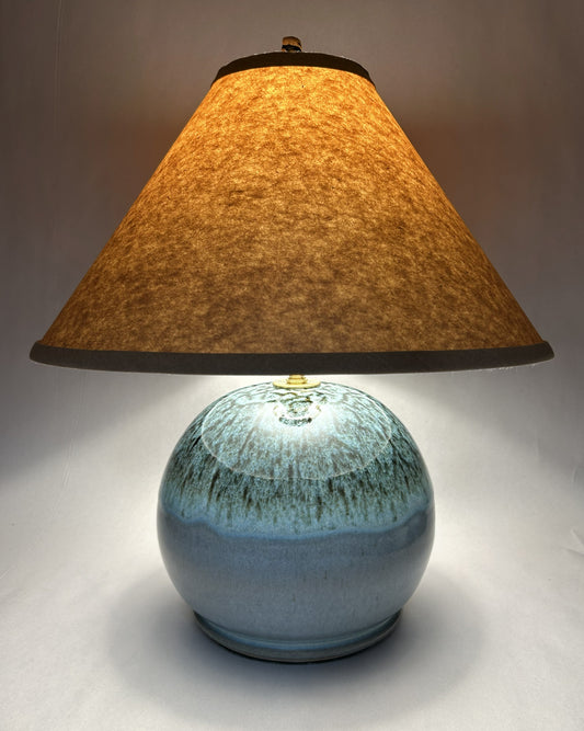 Handmade Pottery Lamp with Natural Ash Glaze – Unique Ceramic Lighting for Home Décor