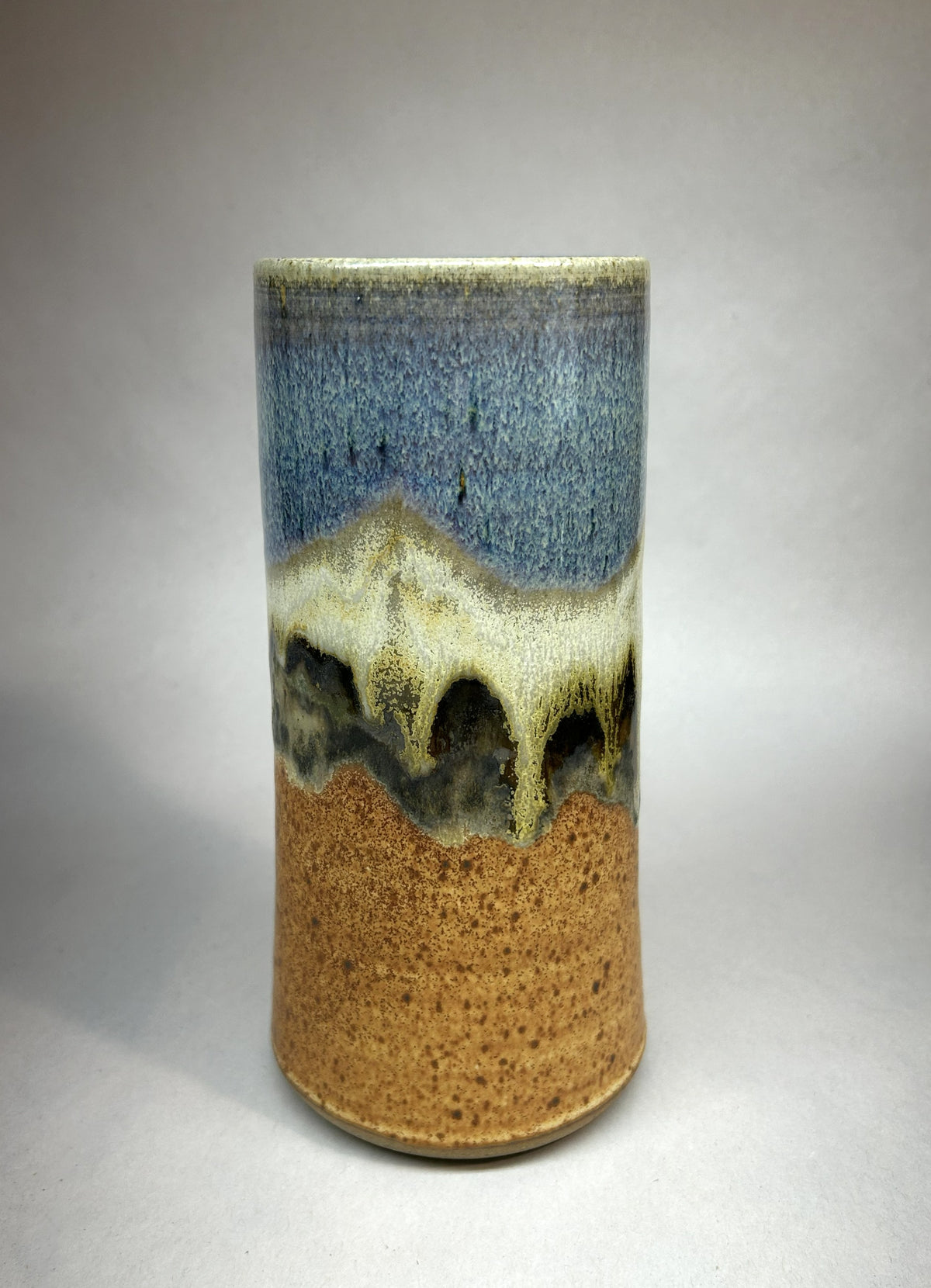 Cylindrical Ceramic Flower Vase - Handmade Pottery in Oregon