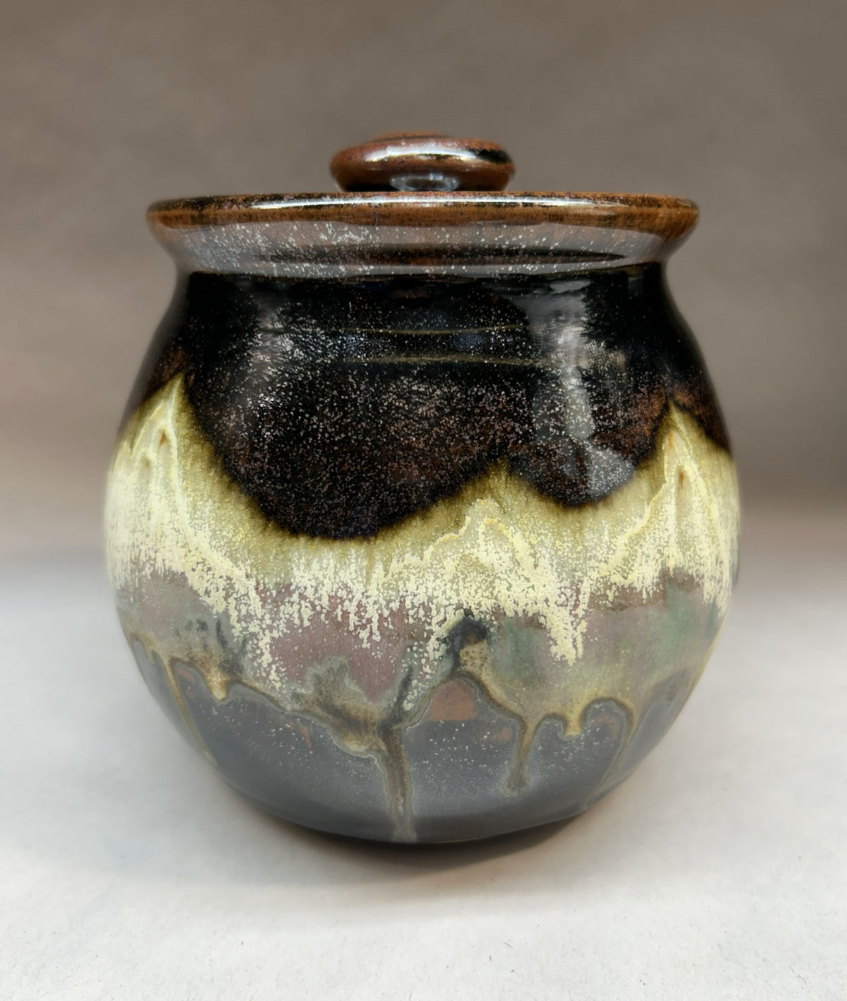 Handmade Pottery Jar - Midnight Mountain Glaze